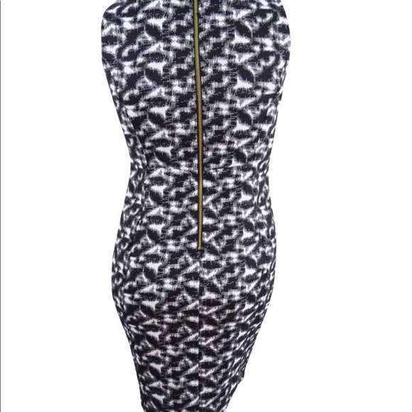CALVIN KLEIN 14 Women's Abstract Sheath Dress Stretch Exposed Gold Zipper EUC - Picture 6 of 8